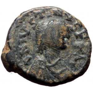 Justin I, AE, Pentanummium (Bronze, 1.84 g. 13 mm.) Antioch. 518-527 AD.