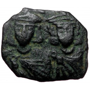Constantine V and Leo IV, AE, Follis, (Bronze, 1.73 g. 12 mm.) Constantinople. 751-775 AD.