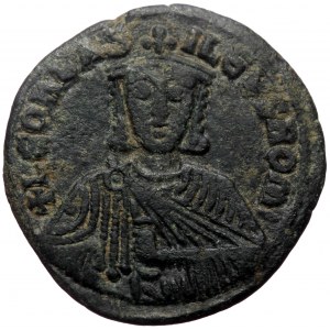 Leo VI. AE, Follis. (Bronze, 5.74 g. 25 mm) Constantinople. 886-912 AD.