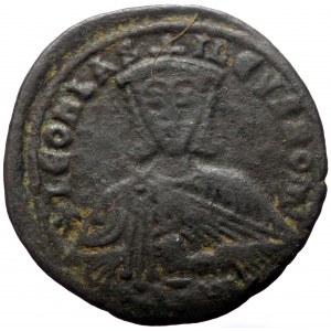 Leo VI the Wise, AE, Follis. (Bronze, 5.32 g. 26 mm.) Constantinople. 886-912 AD.