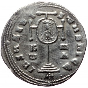 Constantine VII Porphyrogenitus with Romanus I, Stephen and Constantine, AR, Miliaresion. (Silver, 3.06 g. 23 mm) Consta