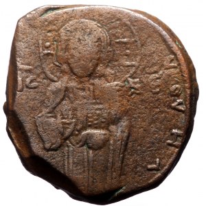Anonymous. Class C. Michael IV, AE, Follis (Bronze, 7.36 g. 24 mm.) Constantinople. Anonymous. Class C. 1030-1050 AD.