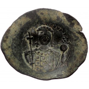 John II Comnenus, Billon Aspron Trachy (Bronze, 2.95 g. 31 mm.) Constantinople. 1118-1143 AD.