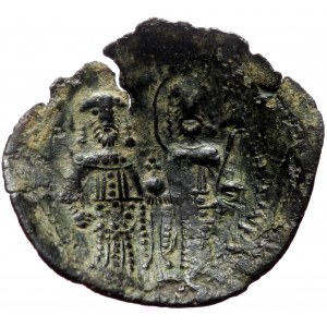 Alexius III Angelus Comnenus (?), BI, Aspron Trachy (Billon, 1.41 g. 24 mm.) Constantinople. 1195-1197 AD.