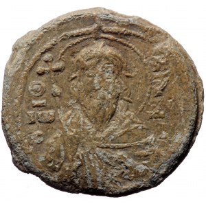 Byzantine Lead Seal (Lead, 12.07 g. 25 mm.) Petros?, apo eparchon (10th-11th century)