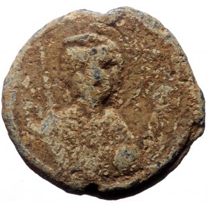 Byzantine Lead Seal (Lead, 9.80 g. 23 mm.) (11th century)