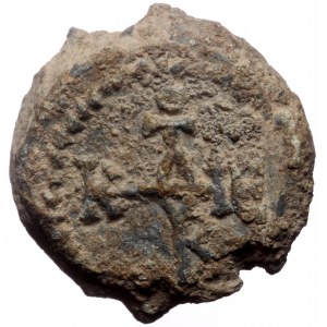 Byzantine Monogrammatic Lead Seal (Lead, 14.16 g. 21 mm.) Zacharias (6th-7th century)