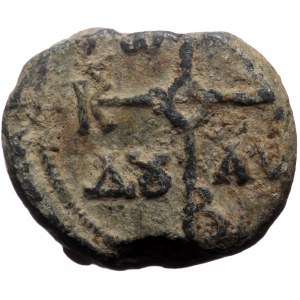 Byzantine Lead Seal (Lead, 14.19 g. 25 mm.) (8th-9th century)