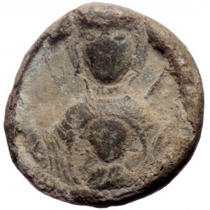 Byzantine Lead Seal (Lead, 4.16 g. 15 mm.) (10th-11th century)