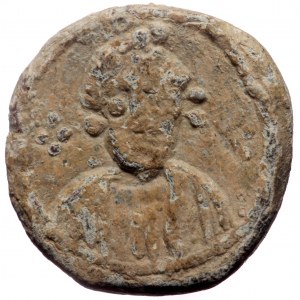 Byzantine tessera (Lead, 4.27 g. 15 mm.) Stephen, apo hypaton (7th century)