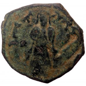 Islamic, Umayyad Caliphate. Abd al-Malik ibn Marwan, AE, Fals. (Bronze, 3.04 g. 20 mm). 685-705 AD / 65-86 AH.