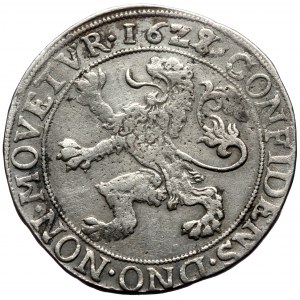 Leeuwendaalder or Lion Daalder. AR, 1 Daalder (Silver, 26.81 g. 40 mm.) Netherlands. 1628 AD.