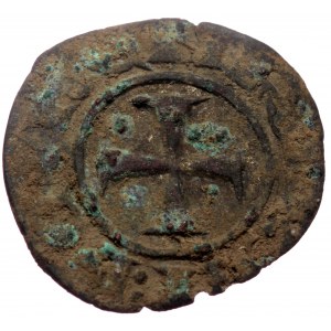 Crusaders, Lusignan Kingdom of Cyprus. Henry II, AE, Denier (Billon, 0.68 g. 11 mm.). Cyprus. 1285-1324 AD.