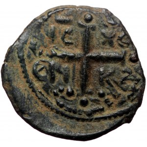 Crusaders. Tancred, AE, Follis. (Bronze, 2.73 g. 22 mm.) Antioch. 1101-1103 & 1104-1112 AD.