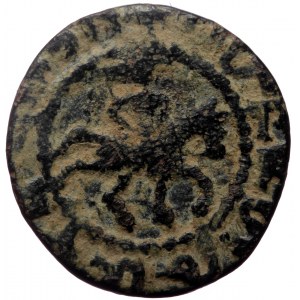 Armenia, Cilician Armenia. Royal. Smpad, AE, 1 Pogh. (Bronze, 2.16 g. 18 mm.) Sis, 1296-1298 AD.