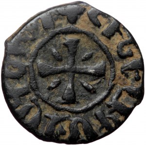 Armenia, Cilician Armenia. Hetoum I, AE, 1 Kardez. (Bronze, 4.44 g. 21 mm.) Sis. 1226-1270 AD.