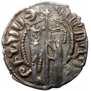 Armenia, Cilician Armenia. Hetoum I and Zabel, AR, Tram (Silver, 2.75 g. 21 mm.) 1226-1270 AD.