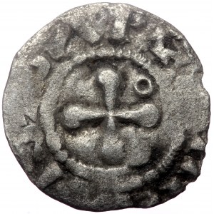 France, Provence. Anonymous Bishops, AR, Denier (Silver, 1.00 g. 17 mm.) Valence. 1100-1225 AD.
