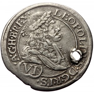Austria, Holy Roman Empire. Leopold I, AR, 6 Kreuzer (Silver, 2.85 g. 21 mm.) 1658-1705 AD. Vienna. 1682.