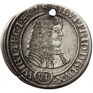 Duchy of Württemberg- Oels. Sylvius Friedrich, AR, 6 Kreuzer (Silver. 3.02 g. 26 mm.). Silesia. 1664-1694 AD.