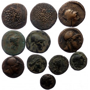 11 Greek AE coins (Bronze, 58.37g)