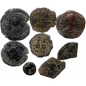 8 Byzantine AE coins (Bronze, 44,07g)