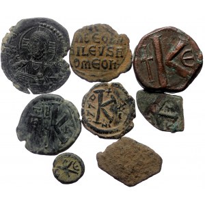 8 Byzantine AE coins (Bronze, 44,07g)
