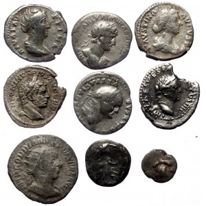 9 Ancient AR coins (Bronze, 26,46g)