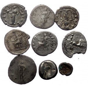 9 Ancient AR coins (Bronze, 26,46g)