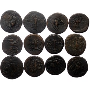 12 Greek AE coins (Bronze, 92.92g)