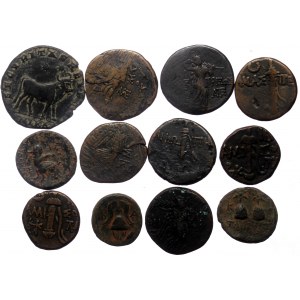 12 Greek AE coins (Bronze, 94.59g)