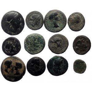 12 Ancient AE coins (Bronze, 53,21g)