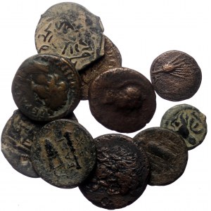 10 Ancient AE coins (Bronze, 39,09g)