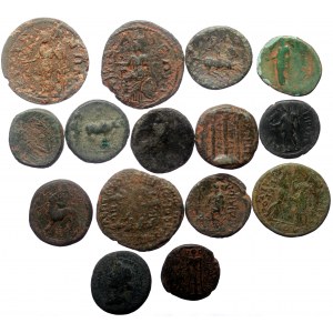 15 Ancient AE coins (Bronze, 77,19g)