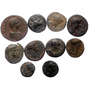 10 Roman Provincial AE coins (Bronze, 51,62g)