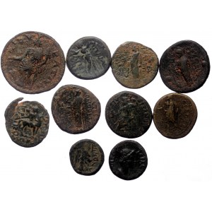 10 Roman Provincial AE coins (Bronze, 51,62g)