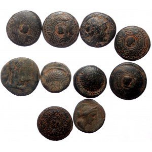 10 Greek AE coins (Bronze, 41,55g)