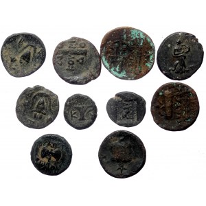 10 Ancient AE coins (Bronze, 38,23g)