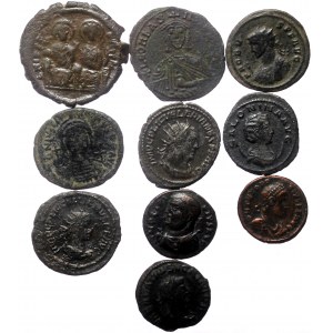 10 Ancient AE coins (Bronze, 46,39g)