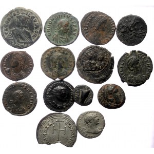 12 Ancient AE coins (Bronze and silver, 69,26g)