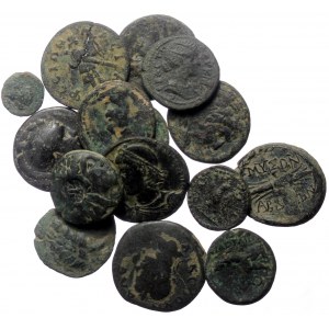 15 Ancient AE coins (Bronze, 63,13g)