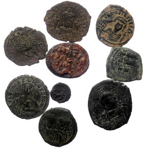 9 Byzantine AE coins (Bronze, 69,10g)