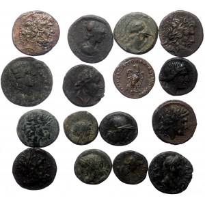 16 Roman Provincial AE coins (Bronze, 77,15g)