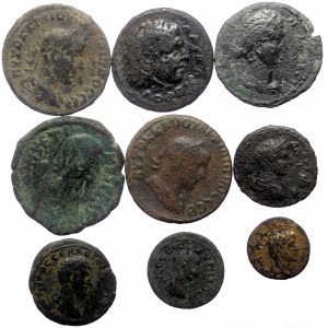 9 Ancient AE coins (Bronze, 85,83g)