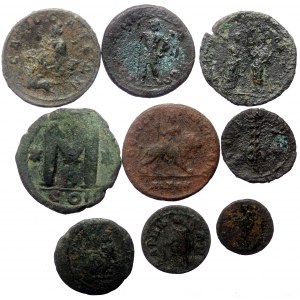 9 Ancient AE coins (Bronze, 85,83g)