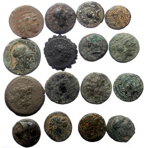 16 Greek AE coins (Bronze, 87,42g)