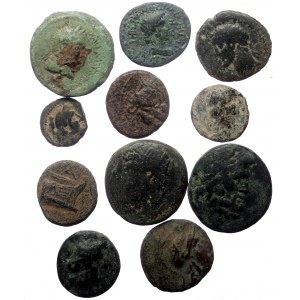 11 Greek AE coins (Bronze, 45,92g)