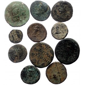11 Greek AE coins (Bronze, 45,92g)