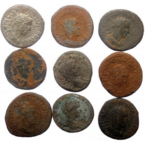 9 Roman Provincial BL coins (Bronze, 98,48g)