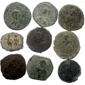 9 Byzantine AE coins (Bronze, 92,29g)
